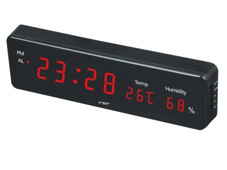 Maxbell Led Digital Alarm Clock Temperature Humidity Display Wall Clock  Red Cheap